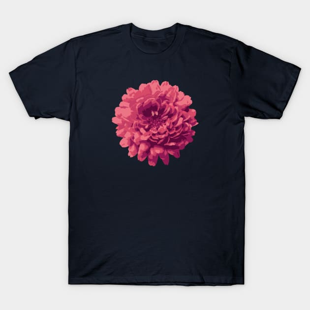 Red Violet Mums (Chrysanthemums) Flower Abstract Nature Art T-Shirt by Insightly Designs